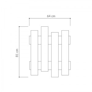 pak-119-001183-3 ΚΡΕΜΑΣΤΡΑ WAVE PAKOWORLD ΑΝΘΡΑΚΙ ΜΕΛΑΜΙΝΗΣ 64X4X81ΕΚ