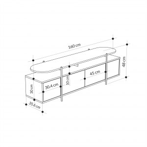 pak-119-001199-4 ΕΠΙΠΛΟ ΤΗΛΕΟΡΑΣΗΣ ONDINE PAKOWORLD ΓΚΡΙ ΜΑΡΜΑΡΟΥ-ΦΥΣΙΚΟ 160X35.5X48ΕΚ