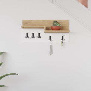 pak-119-001213-1 ΚΡΕΜΑΣΤΡΑ ΤΟΙΧΟΥ HARM PAKOWORLD OAK-ΛΕΥΚΟ ΜΕΛΑΜΙΝΗΣ 65X15X31ΕΚ
