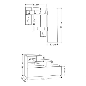 pak-119-001222-3 ΕΠΙΠΛΟ ΕΙΣΟΔΟΥ VESTY PAKOWORLD ΜΕΛΑΜΙΝΗ ΣΕ ΦΥΣΙΚΗ ΑΠΟΧΡΩΣΗ 100X30X61ΕΚ