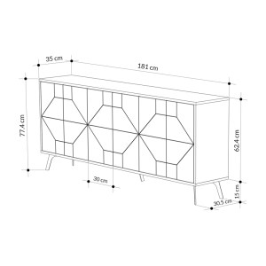 pak-119-001229-5 ΜΠΟΥΦΕΣ BUFEL PAKOWORLD ΣΕ ΦΥΣΙΚΗ ΑΠΟΧΡΩΣΗ 181X35X77.4ΕΚ