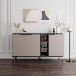 pak-119-001235-1 ΜΠΟΥΦΕΣ CLARA PAKOWORLD ΣΕ ΜΟΚΑ-ΑΝΘΡΑΚΙ ΑΠΟΧΡΩΣΗ 142X35,6X83ΕΚ