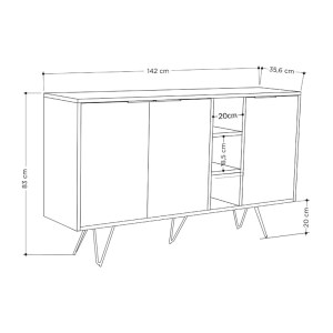 pak-119-001235-3 ΜΠΟΥΦΕΣ CLARA PAKOWORLD ΣΕ ΜΟΚΑ-ΑΝΘΡΑΚΙ ΑΠΟΧΡΩΣΗ 142X35,6X83ΕΚ
