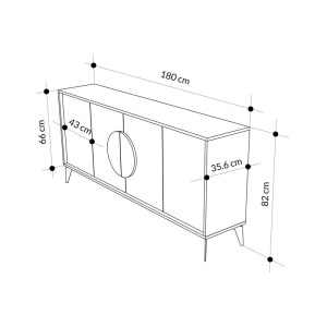 pak-119-001236-4 ΜΠΟΥΦΕΣ GORA PAKOWORLD ΣΕ ΛΕΥΚΗ ΜΕ ΜΟΚΑ ΑΠΟΧΡΩΣΗ  180X35.6X82ΕΚ