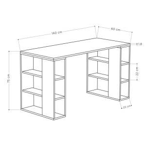 pak-119-001248-3 ΓΡΑΦΕΙΟ COLMAR PAKOWORLD ΣΕ OAK ΑΠΟΧΡΩΣΗ 140X60X75ΕΚ