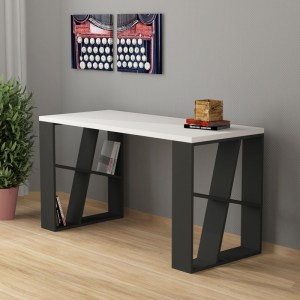 pak-119-001251-1 ΓΡΑΦΕΙΟ HONEY PAKOWORLD ΣΕ ΛΕΥΚΗ-ΑΝΘΡΑΚΙ ΑΠΟΧΡΩΣΗ 137X60X75ΕΚ
