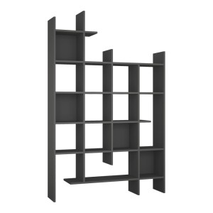 pak-119-001252 ΒΙΒΛΙΟΘΗΚΗ MANCO PAKOWORLD ΣΕ ΑΝΘΡΑΚΙ ΑΠΟΧΡΩΣΗ 122X25.5X188ΕΚ