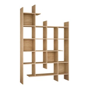 pak-119-001253 ΒΙΒΛΙΟΘΗΚΗ MANCO PAKOWORLD ΣΕ OAK ΑΠΟΧΡΩΣΗ 122X25.5X188ΕΚ