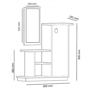 pak-120-000006-4 ΕΠΙΠΛΟ ΕΙΣΟΔΟΥ ΜΕ ΚΑΘΡΕΠΤΗ CEEL PAKOWORLD ΧΡΩΜΑ ΦΥΣΙΚΟ-ΑΝΘΡΑΚΙ  80X29.5X90ΕΚ