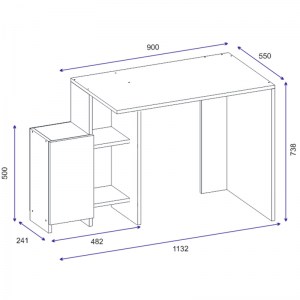 pak-120-000023-4 ΓΡΑΦΕΙΟ ΜΕ ΡΑΦΙΕΡΑ KELY PAKOWORLD ΧΡΩΜΑ ΛΕΥΚΟ-ΦΥΣΙΚΟ 113X55X74ΕΚ