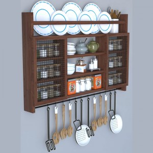 pak-120-000055-2 ΡΑΦΙΕΡΑ ΤΟΙΧΟΥ ΚΟΥΖΙΝΑΣ PURO PAKOWORLD ΧΡΩΜΑ ΚΑΡΥΔΙ 100X9X60ΕΚ