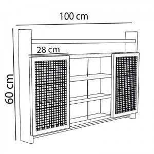 pak-120-000055-3 ΡΑΦΙΕΡΑ ΤΟΙΧΟΥ ΚΟΥΖΙΝΑΣ PURO PAKOWORLD ΧΡΩΜΑ ΚΑΡΥΔΙ 100X9X60ΕΚ