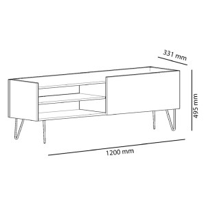 pak-120-000101-4 ΕΠΙΠΛΟ ΤΗΛΕΟΡΑΣΗΣ VERONICA PAKOWORLD ΧΡΩΜΑ ΑΝΘΡΑΚΙ-ΦΥΣΙΚΟ 120X33X49,5ΕΚ