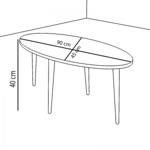 pak-120-000135-3 ΤΡΑΠΕΖΙ ΣΑΛΟΝΙΟΥ BARTON PAKOWORLD SONOMA-ΚΑΦΕ 90X45X40ΕΚ