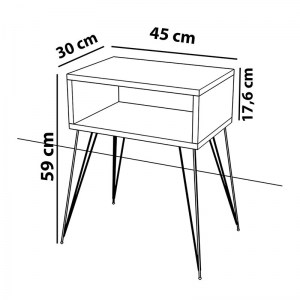 pak-120-000140-3 ΚΟΜΟΔΙΝΟ NAIDA PAKOWORLD ΚΑΡΥΔΙ-ΜΑΥΡΟ 45X30X59ΕΚ