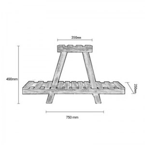 pak-120-000158-2 ΡΑΦΙΕΡΑ-ΣΤΑΝΤ ΦΥΤΩΝ TISA PAKOWORLD ΞΥΛΟ ΚΑΦΕ 75X25X49ΕΚ