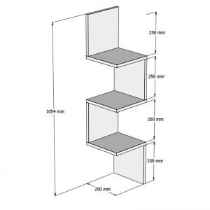 pak-120-000171-3 ΡΑΦΙΕΡΑ ΓΩΝΙΑΚΗ ΤΟΙΧΟΥ INSTA PAKOWORLD ΛΕΥΚΟ 29X16X105,5ΕΚ