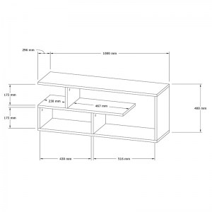 pak-120-000172-3 ΕΠΙΠΛΟ ΤΗΛΕΟΡΑΣΗΣ WALDO PAKOWORLD ΛΕΥΚΟ 100X29,5X40ΕΚ