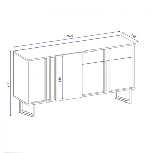 pak-120-000188-4 ΜΠΟΥΦΕΣ AMANDA PAKOWORLD ΚΑΡΥΔΙ-ΜΑΥΡΟ 160X74X78.5ΕΚ