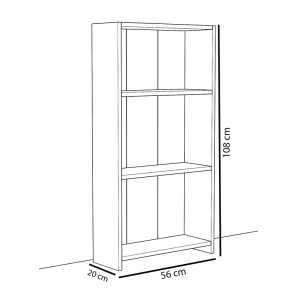 pak-120-000195-3 ΧΑΜΗΛΗ ΒΙΒΛΙΟΘΗΚΗ FERMA PAKOWORLD ΛΕΥΚΟ 56X20X108ΕΚ