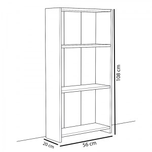 pak-120-000255-4 ΒΙΒΛΙΟΘΗΚΗ LINET PAKOWORLD SONOMA-ΛΕΥΚΟ 56X20X108ΕΚ