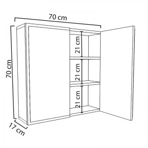 pak-120-000287-5 ΚΑΘΡΕΠΤΗΣ ΜΠΑΝΙΟΥ POLIANA PAKOWORLD ΛΕΥΚΟ 70X17X70ΕΚ