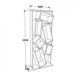 pak-120-000395-3 ΒΙΒΛΙΟΘΗΚΗ JAMEY PAKOWORLD ΦΥΣΙΚΟ-ΑΝΘΡΑΚΙ 60X24X153,6ΕΚ