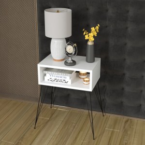 pak-120-000400-1 ΚΟΜΟΔΙΝΟ NAIDA PAKOWORLD ΛΕΥΚΟ ΜΕΛΑΜΙΝΗΣ 45X30X59ΕΚ