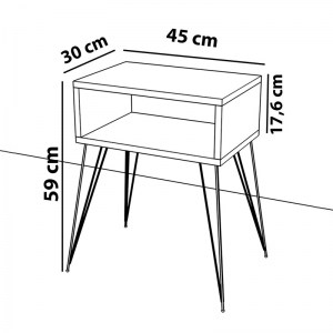 pak-120-000400-3 ΚΟΜΟΔΙΝΟ NAIDA PAKOWORLD ΛΕΥΚΟ ΜΕΛΑΜΙΝΗΣ 45X30X59ΕΚ