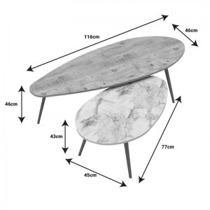 pak-120-000415-3 ΤΡΑΠΕΖΙ ΣΑΛΟΝΙΟΥ MONTY PAKOWORLD OAK-ΜΠΕΖ ΜΑΡΜΑΡΟΥ ΜΕΛΑΜΙΝΗΣ 116X46X46ΕΚ