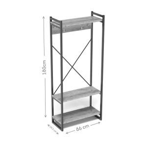 pak-120-000469-3 ΕΠΙΠΛΟ ΕΙΣΟΔΟΥ ΜΕ ΚΡΕΜΑΣΤΡΑ BAKER PAKOWORLD ΜΑΥΡΟ ΜΕΤΑΛΛΟ ΚΑΙ ΜΕΛΑΜΙΝΗ ΣΕ ΛΕΥΚΗ ΑΠΟΧΡΩΣΗ 90X34X180ΕΚ