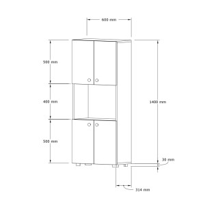 pak-120-000478-2 ΝΤΟΥΛΑΠΑ ΚΟΥΖΙΝΑΣ GUZEL PAKOWORLD ΣΕ ΚΑΡΥΔΙ ΑΠΟΧΡΩΣΗ 60X31.4X140ΕΚ