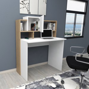 pak-120-000481-2 ΓΡΑΦΕΙΟ ΕΡΓΑΣΙΑΣ KOOGI PAKOWORLD ΣΕ OAK-ΛΕΥΚΗ ΑΠΟΧΡΩΣΗ 94X60X118ΕΚ