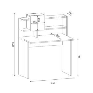 pak-120-000481-4 ΓΡΑΦΕΙΟ ΕΡΓΑΣΙΑΣ KOOGI PAKOWORLD ΣΕ OAK-ΛΕΥΚΗ ΑΠΟΧΡΩΣΗ 94X60X118ΕΚ