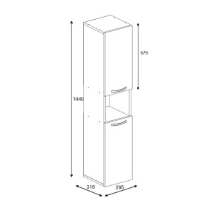 pak-120-000483-4 ΝΤΟΥΛΑΠΑ-ΣΤΗΛΗ WANKA PAKOWORLD ΣΕ ΛΕΥΚΗ ΑΠΟΧΡΩΣΗ 30X32X144ΕΚ
