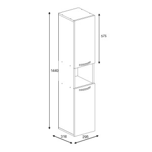 pak-120-000483-5 ΝΤΟΥΛΑΠΑ-ΣΤΗΛΗ WANKA PAKOWORLD ΣΕ ΛΕΥΚΗ ΑΠΟΧΡΩΣΗ 30X32X144ΕΚ