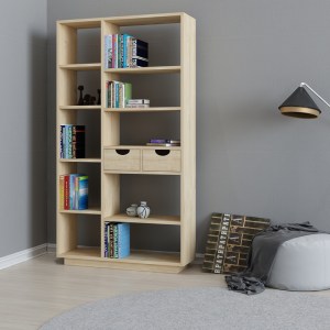 pak-120-000484-1 ΒΙΒΛΙΟΘΗΚΗ ΜΕ ΣΥΡΤΑΡΙΑ DAKIN PAKOWORLD ΣΕ OAK ΑΠΟΧΡΩΣΗ 80X25X190ΕΚ