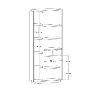 pak-120-000484-6 ΒΙΒΛΙΟΘΗΚΗ ΜΕ ΣΥΡΤΑΡΙΑ DAKIN PAKOWORLD ΣΕ OAK ΑΠΟΧΡΩΣΗ 80X25X190ΕΚ