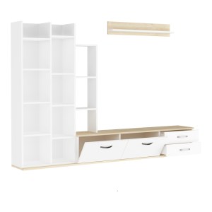 pak-120-000488-3 ΣΥΝΘΕΣΗ ΣΑΛΟΝΙΟΥ LEMAN PAKOWORLD ΣΕ ΛΕΥΚΗ-OAK ΑΠΟΧΡΩΣΗ 240X35X154ΕΚ