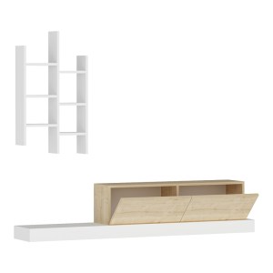 pak-120-000489-3 ΕΠΙΠΛΟ ΤΗΛΕΟΡΑΣΗΣ RUMBA PAKOWORLD ΣΕ ΛΕΥΚΗ-OAK ΑΠΟΧΡΩΣΗ 180X30X31ΕΚ