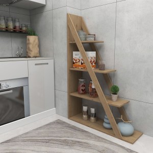 pak-120-000492-2 ΒΙΒΛΙΟΘΗΚΗ QUINA PAKOWORLD ΣΕ OAK ΑΠΟΧΡΩΣΗ 100X30X150ΕΚ