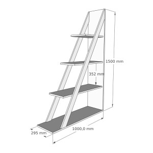pak-120-000492-3 ΒΙΒΛΙΟΘΗΚΗ QUINA PAKOWORLD ΣΕ OAK ΑΠΟΧΡΩΣΗ 100X30X150ΕΚ