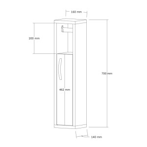 pak-120-000501-3 ΝΤΟΥΛΑΠΙ-ΣΤΗΛΗ ΜARETTO PAKOWORLD ΣΕ SONOMA ΑΠΟΧΡΩΣΗ 16X14X70ΕΚ