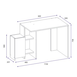 pak-120-000502-3 ΓΡΑΦΕΙΟ ΜΕ ΡΑΦΙΕΡΑ KELY PAKOWORLD ΣΕ ΦΥΣΙΚΗ-ΛΕΥΚΗ ΑΠΟΧΡΩΣΗ 113X55X74ΕΚ