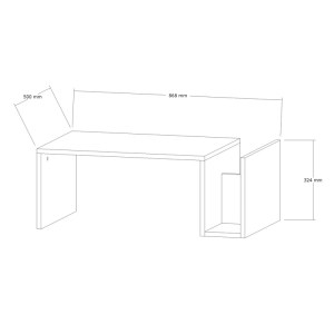pak-120-000507-5 ΤΡΑΠΕΖΙ ΣΑΛΟΝΙΟΥ POKO PAKOWORLD ΣΕ ΑΠΟΧΡΩΣΗ ΣΚΟΥΡΟ ΚΑΡΥΔΙ 86.8X50X32,4ΕΚ
