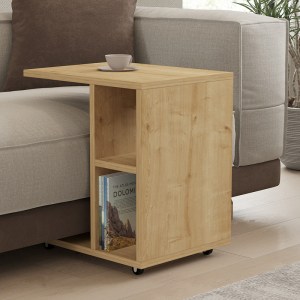 pak-120-000509-1 ΒΟΗΘΗΤΙΚΟ ΤΡΑΠΕΖΙ ΣΑΛΟΝΙΟΥ TAMY PAKOWORLD ΤΡΟΧΗΛΑΤΟ ΣΕ OAK ΑΠΟΧΡΩΣΗ 45X35X50ΕΚ