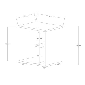 pak-120-000509-3 ΒΟΗΘΗΤΙΚΟ ΤΡΑΠΕΖΙ ΣΑΛΟΝΙΟΥ TAMY PAKOWORLD ΤΡΟΧΗΛΑΤΟ ΣΕ OAK ΑΠΟΧΡΩΣΗ 45X35X50ΕΚ