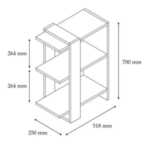 pak-120-000517-4 ΒΙΒΛΙΟΘΗΚΗ MAVERICK PAKOWORLD ΣΕ SONOMA-ΑΝΘΡΑΚΙ ΑΠΟΧΡΩΣΗ 51,8X25X70ΕΚ