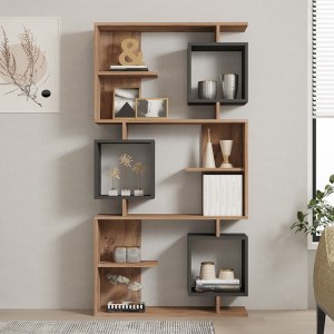 pak-120-000519-2 ΒΙΒΛΙΟΘΗΚΗ CUBIX PAKOWORLD ΣΕ SONOMA-ΑΝΘΡΑΚΙ ΑΠΟΧΡΩΣΗ 90X24,6X171,90ΕΚ