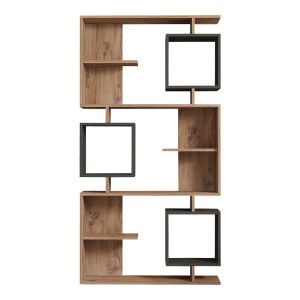 pak-120-000519-4 ΒΙΒΛΙΟΘΗΚΗ CUBIX PAKOWORLD ΣΕ SONOMA-ΑΝΘΡΑΚΙ ΑΠΟΧΡΩΣΗ 90X24,6X171,90ΕΚ